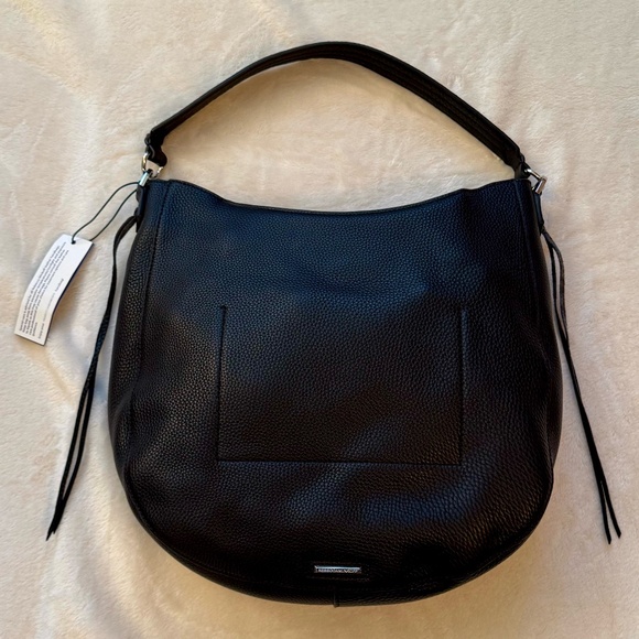 NEW Rebecca Minkoff Black Leather Convertible Hobo with Whipstitch - NWT - Picture 3 of 12